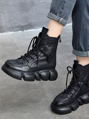 Vintage Martin-Stiefel aus Leder mit dicker Sohle