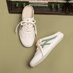 Handgemachte weiche weiße Schuhe Schnürschuhe Pantoletten Designer Schuhe Blau/Grün