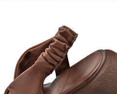 Retro Plateau Plateau Offene Zehenpartie Lässige Keilsandaletten