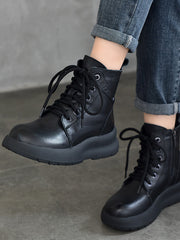 Warm Leather Thick Bottom Martin Boots