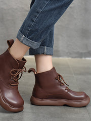 Personalized Leather Flat Bottom Martin Boots