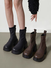 Solid Color Zipper Height Increase PU Solid Color Boots
