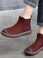 Kurze Lederstiefel im britischen Stil mit weicher Sohle