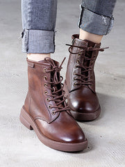 Botines originales de tacón bajo liso