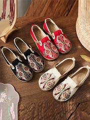 Flat Bottom Low-Top Breathable Embroidered Ethnic Casual Shoes