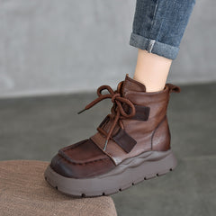 Retro Lace Up Velvet High Top Martin Boots