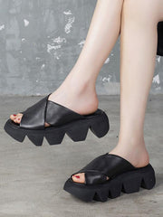 Mules y sandalias vintage con tacón muffin sólido