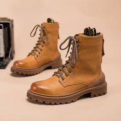 Martin Boots Designer Retro Chunky Reitstiefel Hinten Reißverschluss