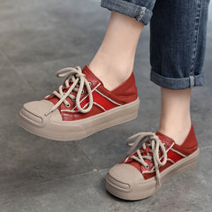 Lässige Schnürschuhe aus Leder mit Spleißen