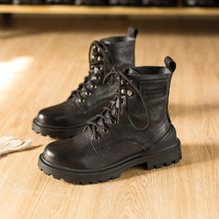 Botas Martin retro de diseñador, botas de montar gruesas retro, botas cortas de felpa