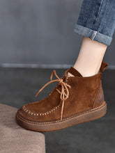 Classic Round Toe Flat Short Boots
