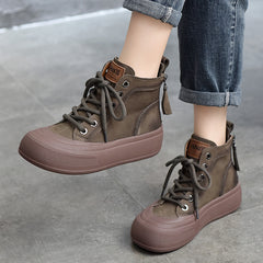 Retro Double Zipper Thick Sole Martin Boots