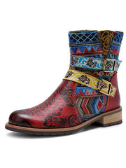 Bohemia Vintage Leather Mid Boots