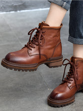 British Style Leather Side Zipper Martin Boots