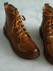 Botas de moda de tacón plano con cremallera lateral