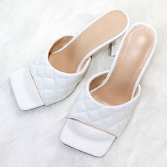 Sandalias de punta abierta falsa para mujer