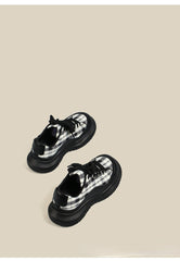<sale> Zapatos deportivos casuales de plataforma con cordones y cuadros escoceses </sale>