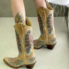 Handgeschnitzte Retro-Damenstiefel