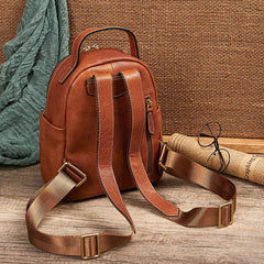 Lässiger Retro-Rucksack aus Rindsleder für Damen