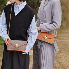 Kleine quadratische Retro-Handtasche aus pflanzlich gegerbtem Rindsleder für Damen