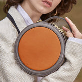 Mini Retro Vegetable Tanned Cowhide Circle Bag