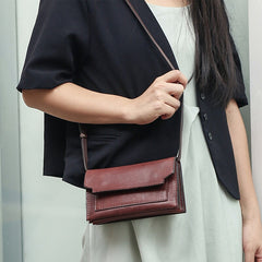 Bolso de hombro vintage de piel de vaca, pequeño bolso cuadrado