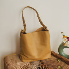 Simple Retro Soft Cowhide Large Capacity Tote Bag