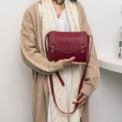 Bolso bandolera cuadrado pequeño de piel de vaca de moda informal con un solo hombro