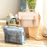 Bolso Cambridge vintage de piel de becerro encerado y curtido vegetal