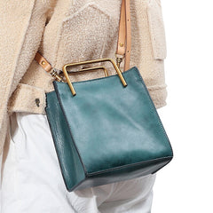 Handgemachte Vintage Rindsleder Tote Schultertasche