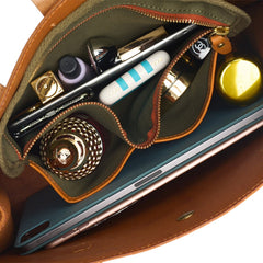 Einfache Retro-Einkaufstasche aus Rindsleder im Handstil