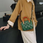 Bolso de hombro vintage de patchwork curtido vegetal