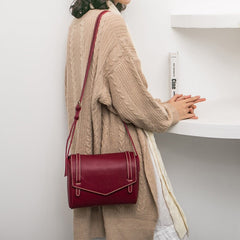 Bolso bandolera cuadrado pequeño de piel de vaca de moda informal con un solo hombro