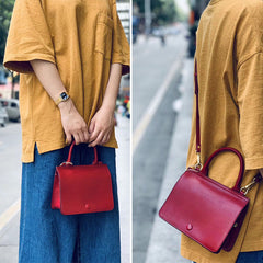 Handgefertigte Umhängetasche aus pflanzlich gegerbtem Leder im Vintage-Stil