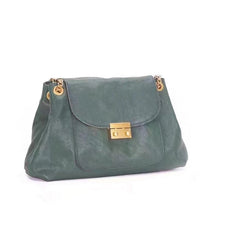 Bolso de hombro clásico de piel de vaca curtida vegetal con diseño sencillo