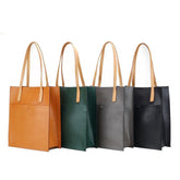 Simple Retro Vegetable Tanned Cowhide Tote bag