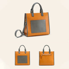 Retro Collision Color's Bag Schultertasche aus pflanzlich gegerbtem Rindsleder