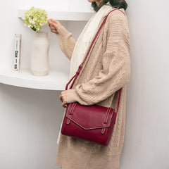 Bolso bandolera cuadrado pequeño de piel de vaca de moda informal con un solo hombro