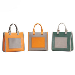 Retro Collision Color's Bag Schultertasche aus pflanzlich gegerbtem Rindsleder