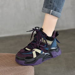 Lässige, vielseitige Sneakers mit dicker Sohle und Colorblocking
