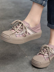 Lässige Schnürschuhe aus Leder mit Spleißen