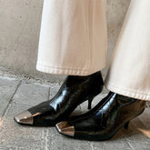 Classic Elegant Glove-Like Ankle Boots Kitty Heel Side Zipper Boots