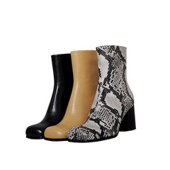 Klassische Elegante Stiefeletten High Heel Seitlicher Reißverschluss