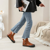 Handgemachte echte kurze Stiefel Gummikappe Retro Stiefeletten