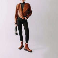 Retro-Stiefeletten mit quadratischer Zehenpartie und Plateau