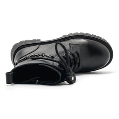 Kurze Stiefel, Schnürstiefeletten mit Metallkettendetail