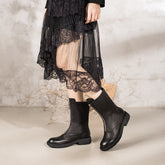 Handgemachte Chelsea-Stiefel aus Rindsleder mit Reißverschluss vorne, kurze Stiefel