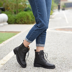 Botas de combate de diseño de piel de becerro plena flor, botas Derby con cordones