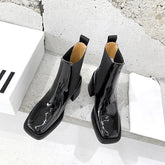 Classic Enamel Ankle Boots with 100% Calfskin Lining