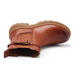 Damen Retro Stiefeletten Schneestiefel Haben Fleece Gefüttert für Kalten Winter